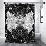 Black And White Demon Wicca Print Shower Curtain