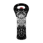 Black And White Demon Wicca Print Single Neoprene Wine Tote