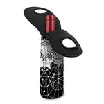 Black And White Demon Wicca Print Single Neoprene Wine Tote
