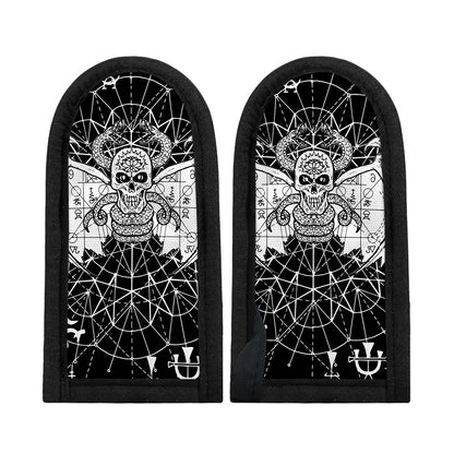 Black And White Demon Wicca Print Skillet Handle Cover