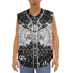 Black And White Demon Wicca Print Sleeveless Baseball Jersey