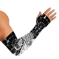 Black And White Demon Wicca Print Sun Protection Arm Sleeves