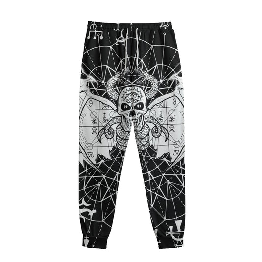 Black And White Demon Wicca Print Sweatpants