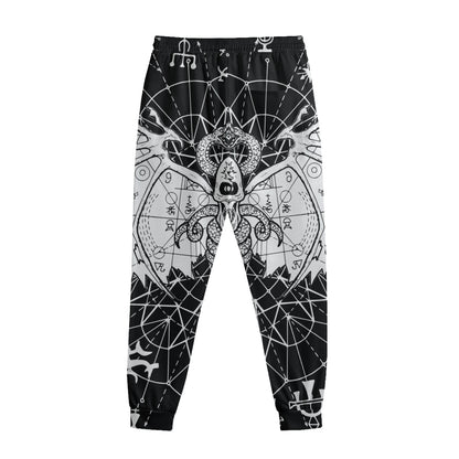Black And White Demon Wicca Print Sweatpants