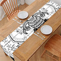 Black And White Demon Wicca Print Table Runner