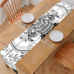 Black And White Demon Wicca Print Table Runner