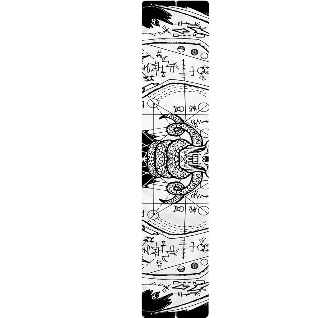 Black And White Demon Wicca Print Table Runner