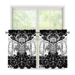 Black And White Demon Wicca Print Tier Curtains