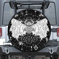 Black And White Demon Wicca Print Tire Cover