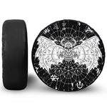 Black And White Demon Wicca Print Tire Cover