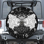 Black And White Demon Wicca Print Tire Cover With Camera Hole