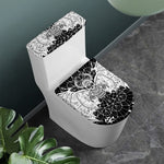 Black And White Demon Wicca Print Toilet Lid And Tank Cover Set