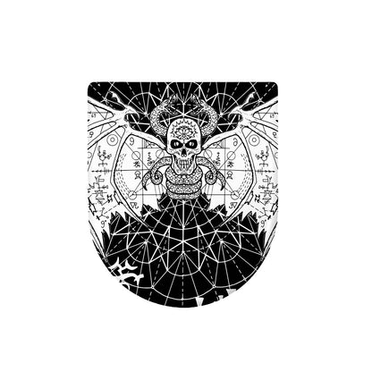 Black And White Demon Wicca Print Toilet Lid Cover