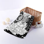 Black And White Demon Wicca Print Towel