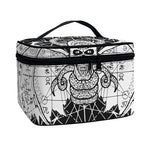 Black And White Demon Wicca Print Travel Makeup Bag