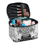 Black And White Demon Wicca Print Travel Makeup Bag