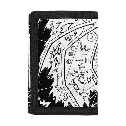 Black And White Demon Wicca Print Trifold Wallet