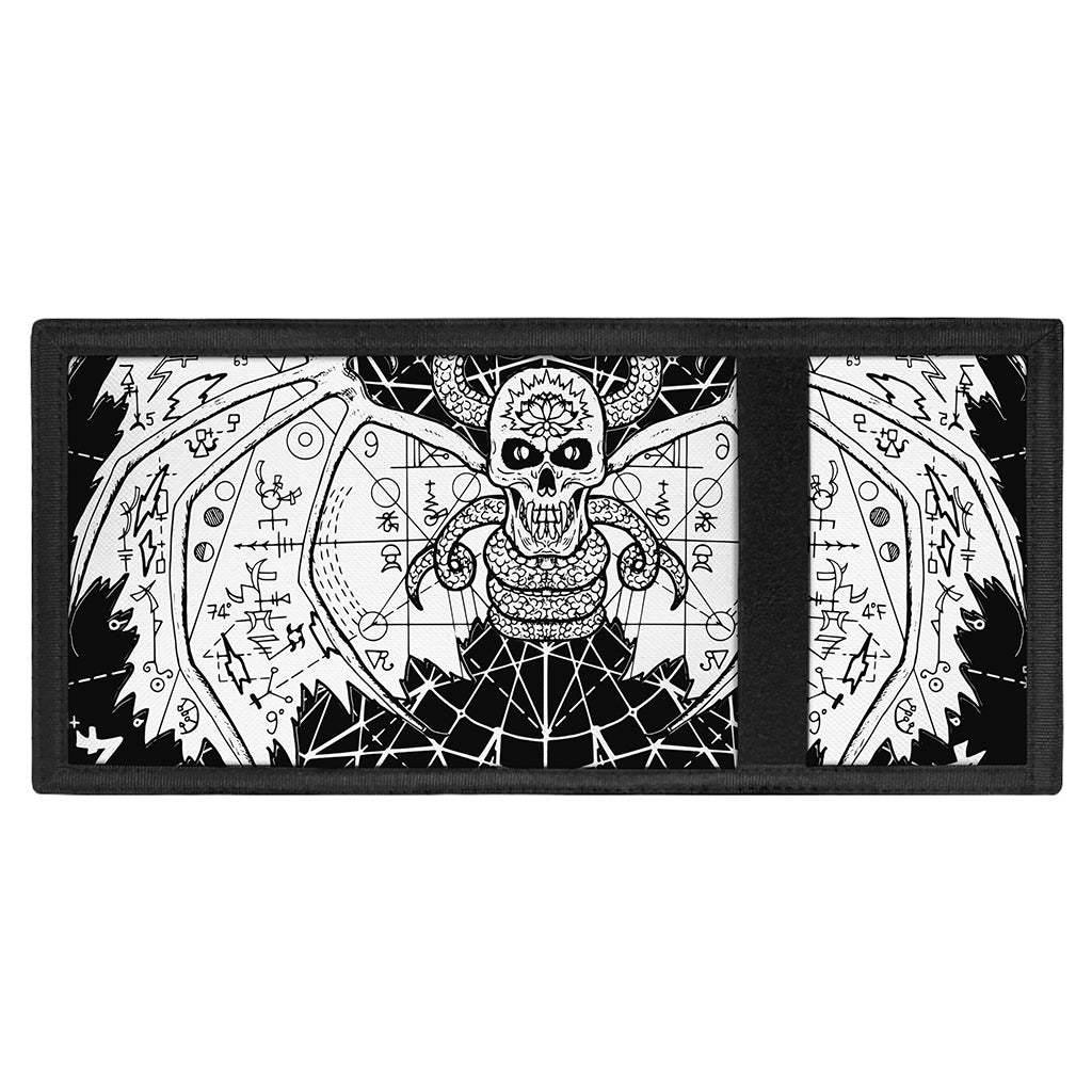 Black And White Demon Wicca Print Trifold Wallet