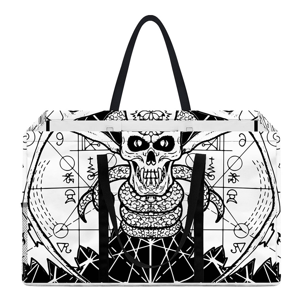 Black And White Demon Wicca Print Utility Tote Bag