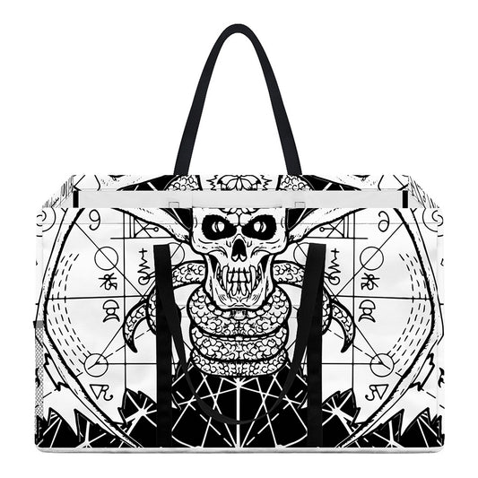 Black And White Demon Wicca Print Utility Tote Bag