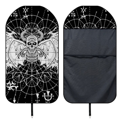 Black And White Demon Wicca Print Waterproof Car Seat Cover