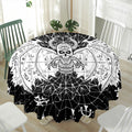 Black And White Demon Wicca Print Waterproof Round Tablecloth