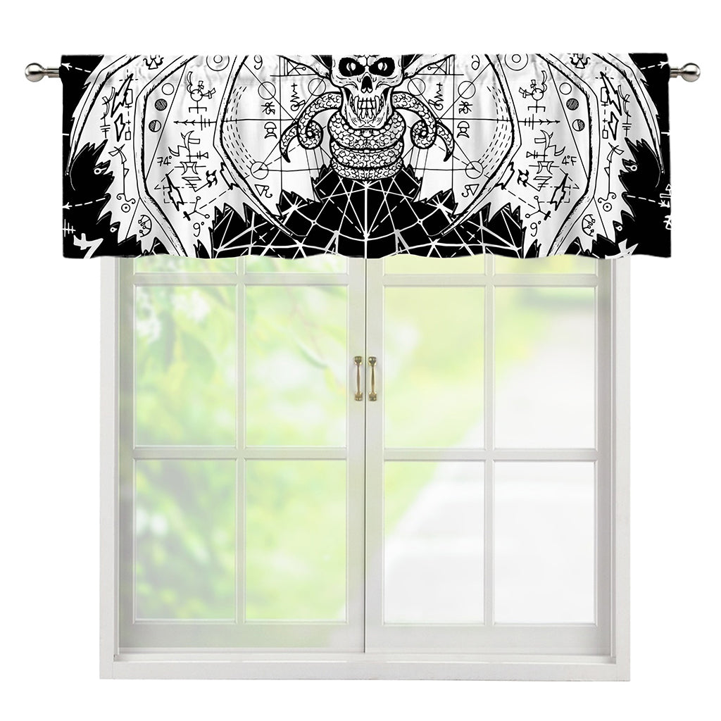 Black And White Demon Wicca Print Window Valance