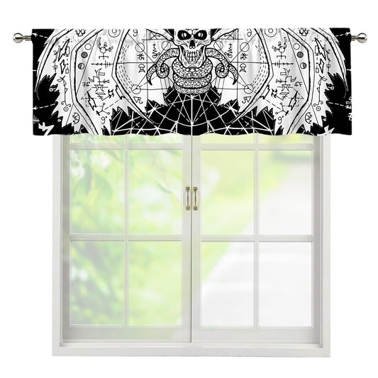 Black And White Demon Wicca Print Window Valance
