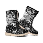 Black And White Demon Wicca Print Winter Boots