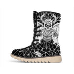 Black And White Demon Wicca Print Winter Boots