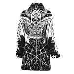 Black And White Demon Wicca Print Women's Bathrobe