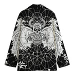 Black And White Demon Wicca Print Women's Cotton Blazer