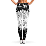 Black And White Demon Wicca Print Women's Leggings