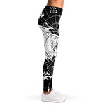 Black And White Demon Wicca Print Women's Leggings