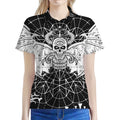 Black And White Demon Wicca Print Women's Polo Shirt