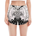 Black And White Demon Wicca Print Women's Split Running Shorts