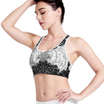 Black And White Demon Wicca Print Women's Sports Bra