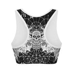 Black And White Demon Wicca Print Women's Sports Bra