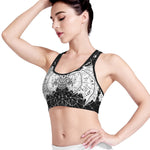 Black And White Demon Wicca Print Women's Sports Bra