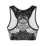 Black And White Demon Wicca Print Women's Sports Bra
