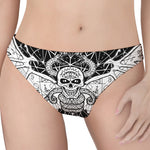 Black And White Demon Wicca Print Women's Thong