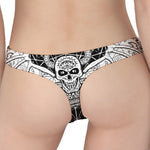 Black And White Demon Wicca Print Women's Thong