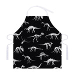 Black And White Dinosaur Fossil Print Adjustable Apron