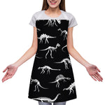 Black And White Dinosaur Fossil Print Adjustable Apron