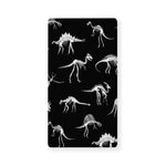 Black And White Dinosaur Fossil Print Baby Crib Sheet