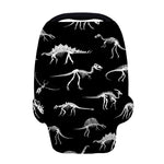 Black And White Dinosaur Fossil Print Baby Seat Cover
