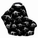 Black And White Dinosaur Fossil Print Baby Seat Cover