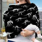 Black And White Dinosaur Fossil Print Baby Seat Cover