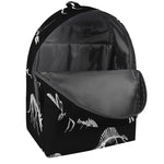 Black And White Dinosaur Fossil Print Backpack