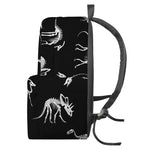 Black And White Dinosaur Fossil Print Backpack